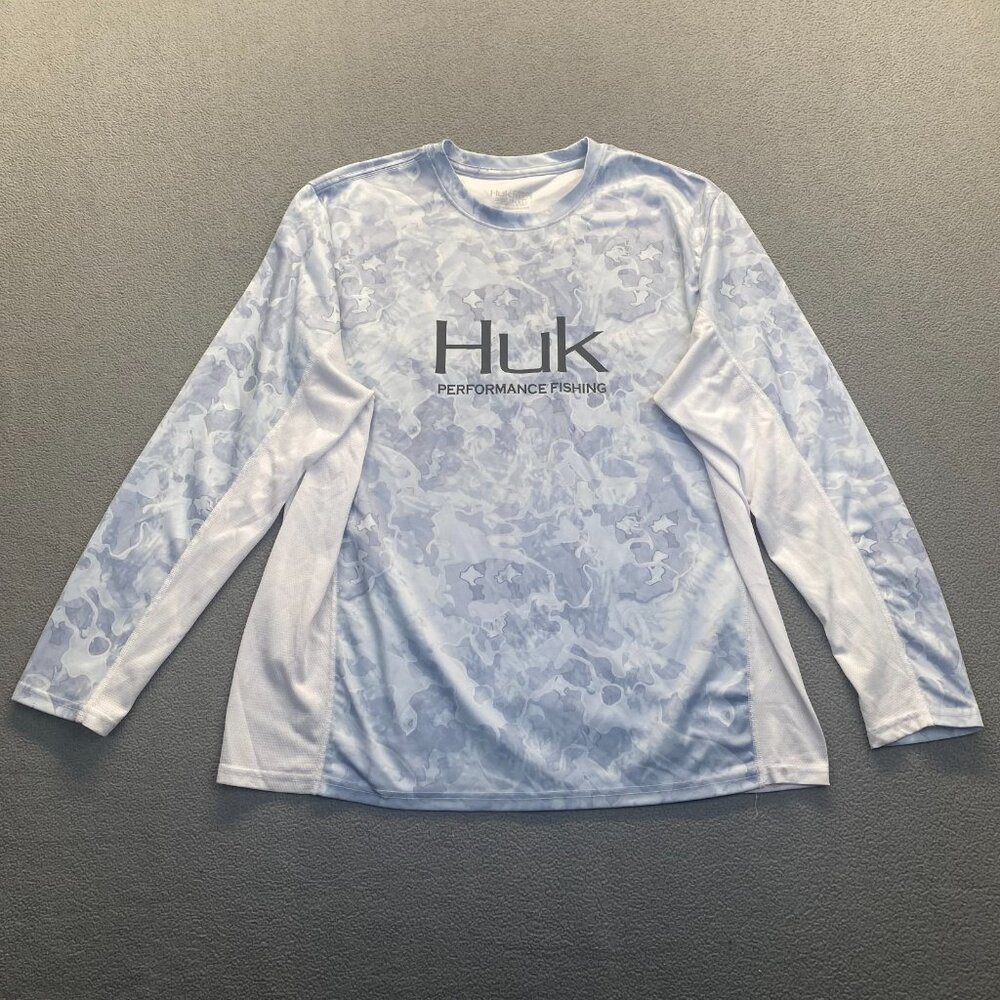 Huk Clothing Shirt SIze XL Blue Outdoor Performance Fishing‎ Long Sleeve Womens